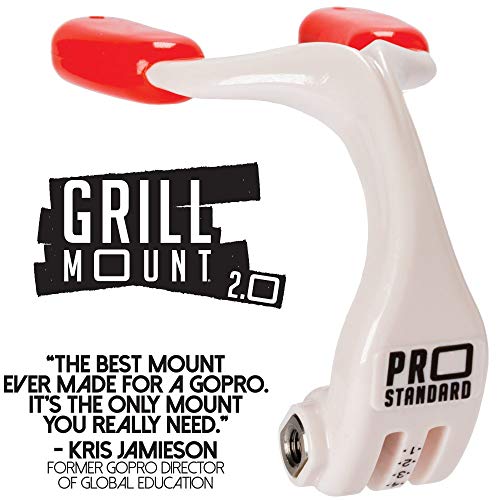Pro Standard Grill Mount 2.0 - The Best Mouth Mount for GoPro Cameras (White/Red) von Pro Standard