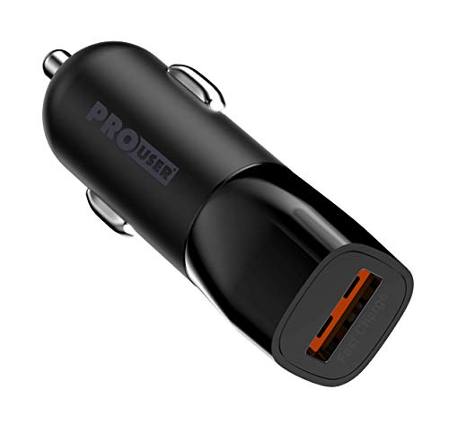 Pro User USB Auto Ladegerät Quick Charge: Schnellladeadapter mit 18W Fast Charging Technologie für den Zigarettenanzünder (1 STK) von Pro User