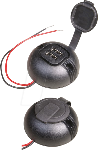 BST 67327600 - KFZ - Aufbau-Power USB Doppelsteckdose, mit Deckel, rund von ProCar