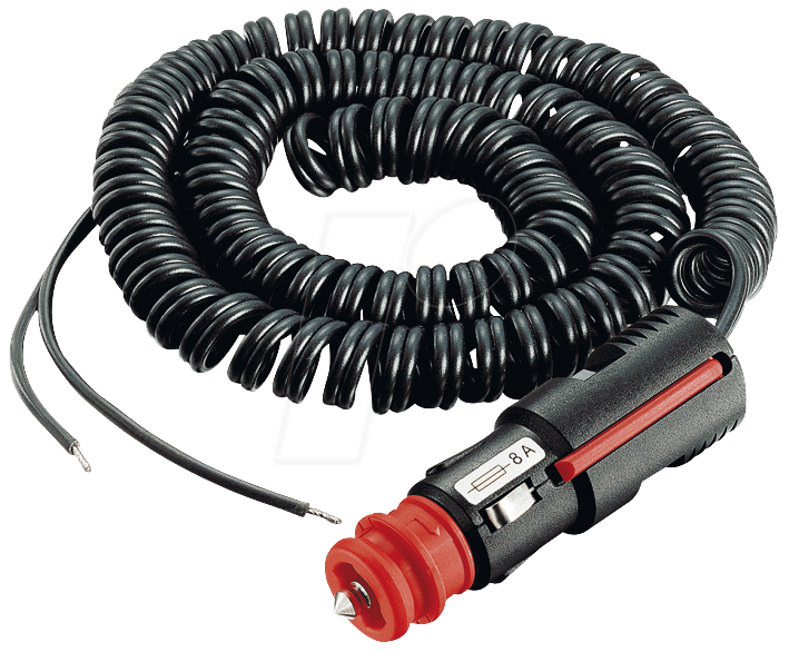 BST ZULEITUNG - KFZ - Universalstecker, Spiralleitung, offene Enden, 0,6 - 3 m von ProCar