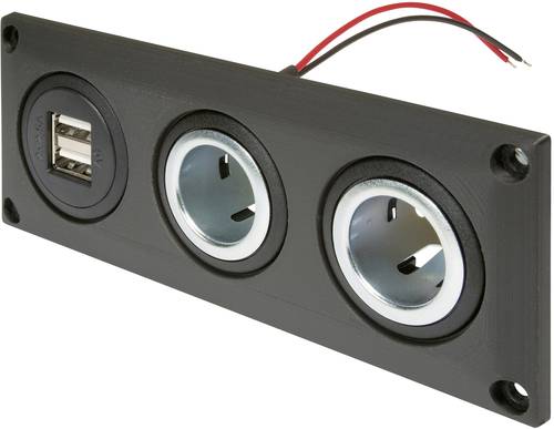 ProCar Einbausteckdose mit USB-A Doppelsteckdose + 2 Powersteckdosen Belastbarkeit Strom max.=20A 12 ProCar Einbausteckdose mit USB-A Doppelsteckdose + 2 Powersteckdosen Belastbarkeit Strom max.=20A 12 von ProCar