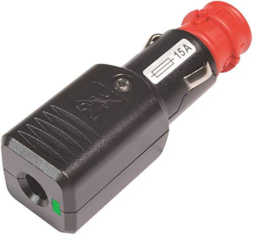 ProCar Universalstecker NG 15A LED mit Zugentlastung mit Sicherung, 12-24 Volt Belastbarkeit Strom max.=15 A 12 V, 24 V von ProCar