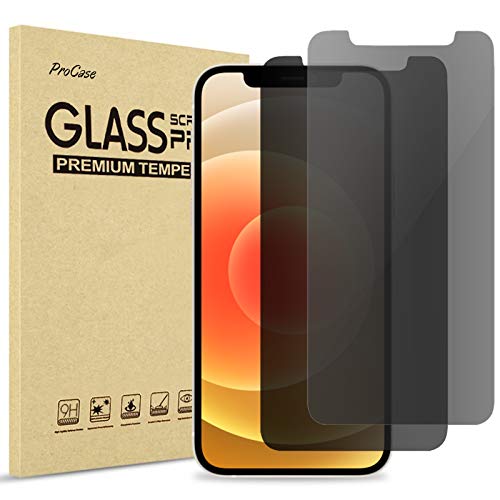 ProCase (2 Stück) Privacy Schutzglas für iPhone 12 und iPhone 12 Pro 6.1 Zoll, Anti-Spy Gehärtetes Glas Blickschutz Sichtschutz Folie Blickschutzfolie Displayschutzfolie von ProCase
