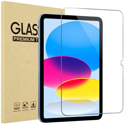 ProCase 1 Stück Schutzfolie für iPad 10. Generation 10,9 Zoll 2022, 9H Gehärtetes Glas für iPad 10th Bildschirm Screen Protector Folie Schutzglas Displayschutzfolie –Klar von ProCase