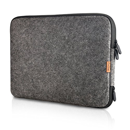 ProCase 12 Zoll Schutzhülle Filz Laptop Sleeve Tasche, 12 Zoll MacBook mit Retina Microsoft Surface Pro 7 6 5 4 3 und Andere 11-12 Zoll Chromebook Ultrabook Notebook- Schwarz von ProCase