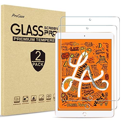 ProCase 2 Stück Displayschutzfolie für iPad Mini 4 / Mini 5 Bildchirmschutzfolio Screen Protector, Tempered Glass –Klar von ProCase