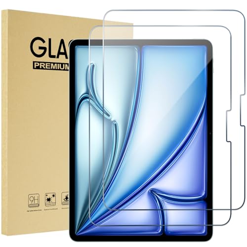 ProCase 2 Stück Panzer Schutz Glas für 13 Zoll iPad Air (M3/M2) 2025/2024/ 13" iPad Pro (M4) 9H Schutzfolie Displayschutzfolie Screen Protector von ProCase