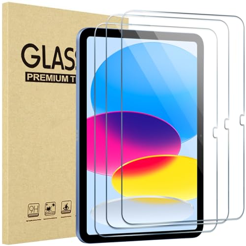 ProCase 3 Stück Schutzfolie für iPad 11 (A16) 11 Zoll/iPad 10. Generation 10,9 Zoll, 9H Gehärtetes Glas für iPad (A16) 11. Gen 2025 / iPad 10. Gen 2022 Screen Protector Folie Schutzglas -Klar von ProCase