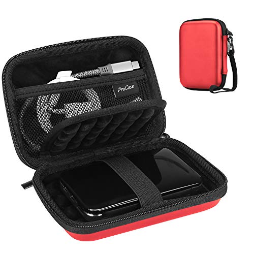 ProCase Externe Festplattentasche Case 6,35cm 2,5 Zoll Eva Universal Elektronik Powerbank Tasche Schutzhülle Kabeltasche Reise Organizer für wd My Passport Mobile, Zubehör, Kabel, HDD, SSD –Rot von ProCase