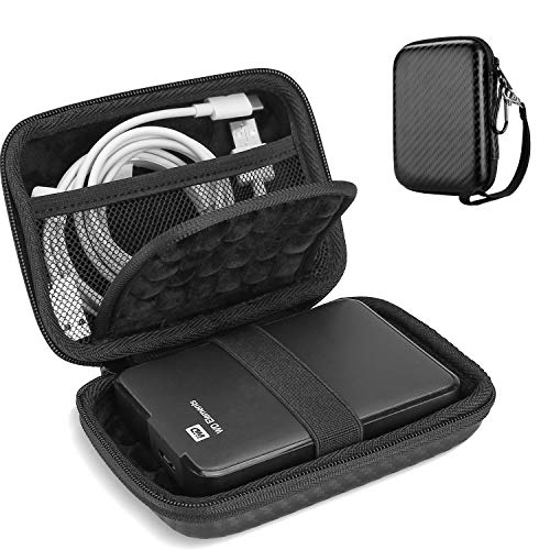 ProCase Externe Festplattentasche Case 6,35cm 2,5 Zoll Eva Universal Elektronik Powerbank Tasche Schutzhülle Kabeltasche Reise Organizer für wd My Passport Mobile,Zubehör,Kabel,HDD,SSD -Twill von ProCase