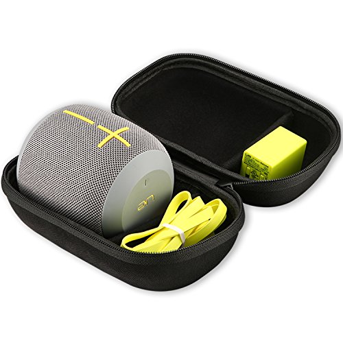 ProCase Hart Eva Schutzhülle für Ultimate Ears WONDERBOOM Kabellos Lautsprecher und UE WONDERBOOM 2 Tragbar Lautsprecher, Mit Platz für Wand-Aufladeeinheit und USB-Kabel –Schwarz von ProCase