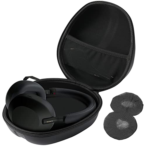 ProCase Hart Kopfhörer Tasche Reisetasche für Sony WH-1000XM4, Beats Solo3, Bose QC, Hardshell Eva Tragetasche Headset Hülle Case mit 2 Staubschutzhüllen –Schwarz von ProCase