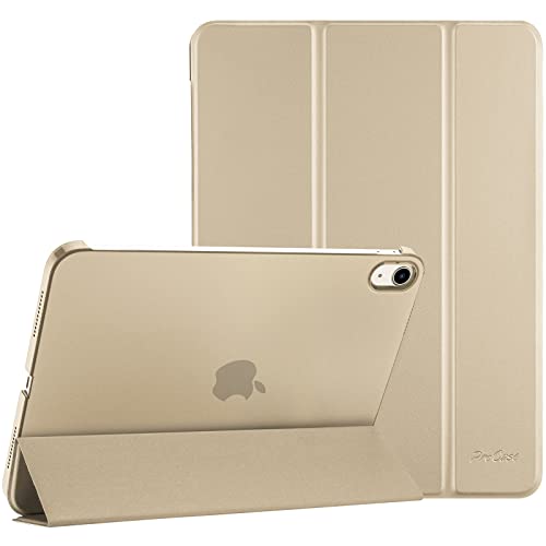 ProCase Hülle für 2022 10,9" iPad 10. Generation iPad 10 Case 10,9 Zoll Modell A2696 A2757, Leicht Dünn Hart Schutzhülle Smart Folio Cover Hülle Kompatibel mit iPad 10 Generation 2022 -Champagner von ProCase