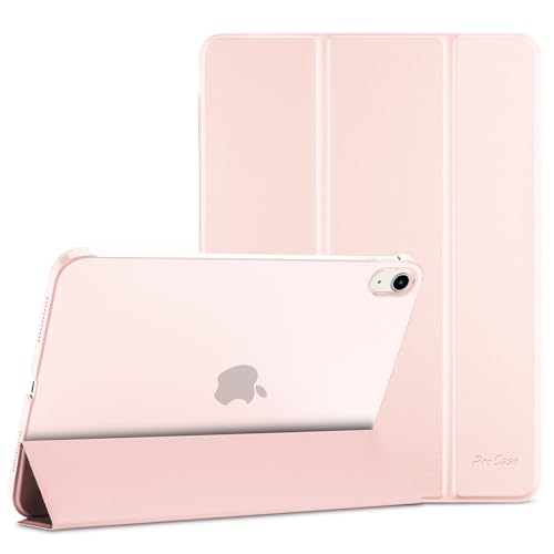 ProCase Hülle für 2022 10,9" iPad 10. Generation iPad 10 Case 10,9 Zoll Modell A2696 A2757, Leicht Dünn Hart Schutzhülle Smart Folio Cover Hülle Kompatibel mit iPad 10 Generation 2022 -Leicht Rosa von ProCase