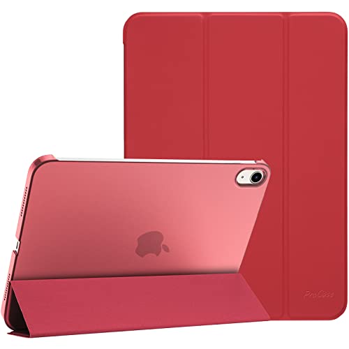 ProCase Hülle für 2022 10,9" iPad 10. Generation iPad 10 Case 10,9 Zoll Modell A2696 A2757, Leicht Dünn Hart Schutzhülle Smart Folio Cover Hülle Kompatibel mit iPad 10 Generation 2022 -Rot von ProCase