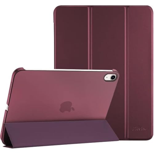 ProCase Hülle für 2022 10,9" iPad 10. Generation iPad 10 Case 10,9 Zoll Modell A2696 A2757, Leicht Dünn Hart Schutzhülle Smart Folio Cover Hülle Kompatibel mit iPad 10 Generation 2022 -Wein von ProCase