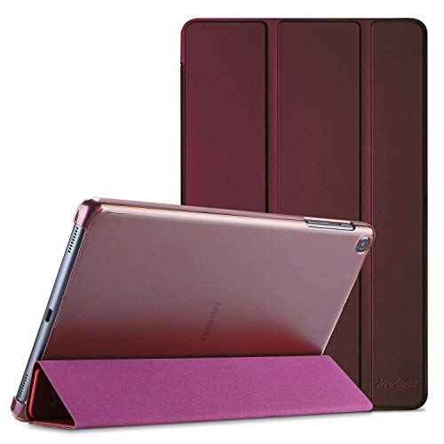 ProCase Hülle für Galaxy Tab A 10.1 2019 (T510 T515 T517), Ultra Dünn Leicht Smart Case, Leichte Stand Schutzhülle Shell mit Translucent Frosted Rückhülle -Wine von ProCase