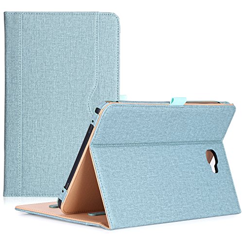 ProCase Hülle für Galaxy Tab A 10.1 - Stand Folio Case Cover für Galaxy Tab A 10,1 Zoll Tablette SM-T580 T585, mit Mehreren Betrachtungswinkeln, Dokumentenkarte Tasche -Blaugrün von ProCase