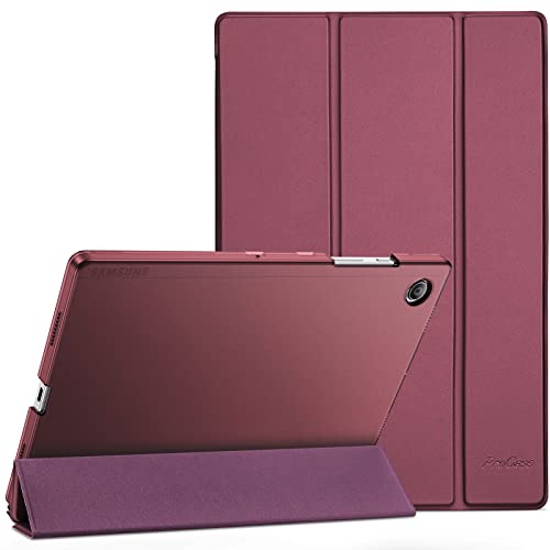 ProCase Hülle für Galaxy Tab A8 10.5”(SM-X200/ X205) 2022 Dreifach Falt Klapp Schutzhülle Case Ultra Dünn Leicht Ständer Schale Smart Cover mit Translucent Frosted Rückhülle (Wein) von ProCase