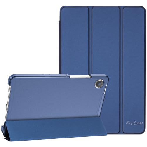 ProCase Hülle für Galaxy Tab A9 8.7 Zoll 2023 (SM-X110 / SM-X115) DREI-Fach Falt Klapp Schutzhülle Case, Ultra Dünn Leicht Ständer Smart Cover mit Translucent Rückhülle -Navy von ProCase