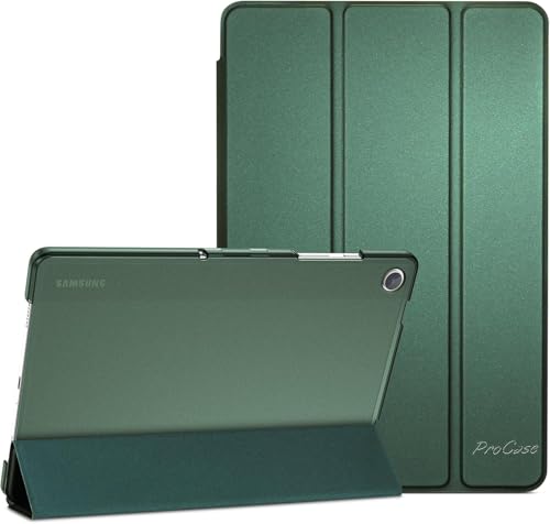 ProCase Hülle für Samsung Galaxy Tab A9+/A9 Plus 11 Zoll 2023 (SM-X210), Dreifache Schutzhülle Case für 11" Galaxy Tab A9+/A9 Plus, Dünn Leicht Smart Cover mit Translucent Frosted Rückhülle -Nachtgrün von ProCase