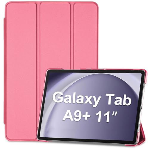 ProCase Hülle für Samsung Galaxy Tab A9+/A9 Plus 11 Zoll 2023 (SM-X210), Dreifache Schutzhülle Case für 11" Galaxy Tab A9+/A9 Plus, Leicht Smart Cover mit Translucent Frosted Rückhülle -Melonenrosa von ProCase