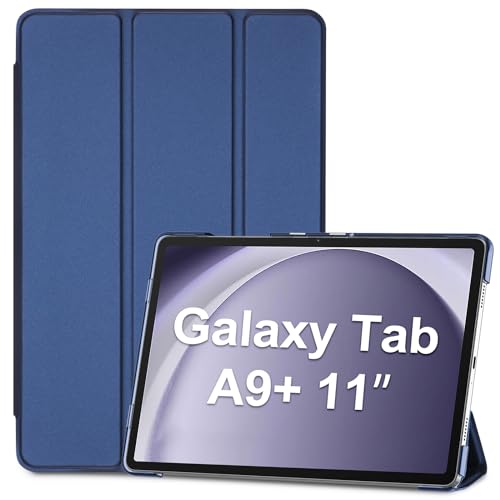 ProCase Hülle für Samsung Galaxy Tab A9+ / A9 Plus 11 Zoll 2023 (SM-X210), Dreifache Schutzhülle Case für 11" Galaxy Tab A9+/A9 Plus, Dünn Leicht Smart Cover mit Translucent Frosted Rückhülle -Navy von ProCase