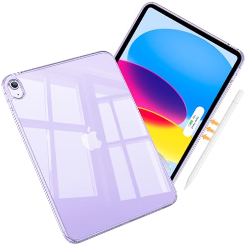 ProCase Hülle für iPad (A16) 11. Generation 11" 2025/10. Generation 10,9" 2022, Slim Transparent Back Cover für iPad 10th/11th -Transparent Lila von ProCase