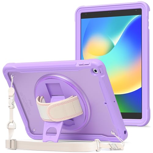 ProCase Kompatibel für iPad 10.2 Case iPad 9th 8th 7th Generation 2021/2020/2019 Case, Heavy Duty Shockproof Rugged Case 360 Grad drehbarer Kickstand Schutzhülle Case -Lila von ProCase