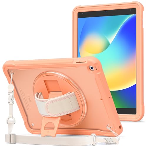 ProCase Kompatibel für iPad 10.2 Case iPad 9th 8th 7th Generation 2021/2020/2019 Case, Heavy Duty Shockproof Rugged Case 360 Grad drehbarer Kickstand Schutzhülle Case -Orange von ProCase