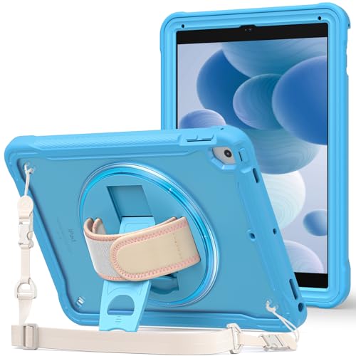 ProCase Hülle für iPad 9,7 Zoll 5th 6th Gen（2017/2018）/iPad Air 2 / iPad Air, Schutzhülle mit 360 Grad Drehbarer Handschlaufe Ständer, Stoßfest Robust Case Hybrid Cover für iPad 9,7 -Blau von ProCase