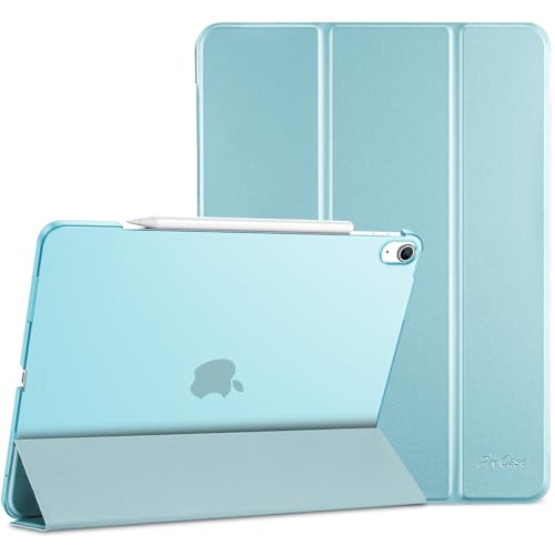 ProCase Hülle für iPad Air 13 Zoll (M3/M2 2025/2024), Dreifache Schutzhülle Case für 13" iPad Air M3 2025/ M2 2024, Dünn Leicht Smart Cover mit Translucent Frosted Rückhülle -Aqua von ProCase