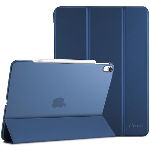 ProCase Hülle für iPad Air 13 Zoll (M3/M2 2025/2024), Dreifache Schutzhülle Case für 13" iPad Air M3 2025/ M2 2024, Dünn Leicht Smart Cover mit Translucent Frosted Rückhülle -Dunkelblau von ProCase