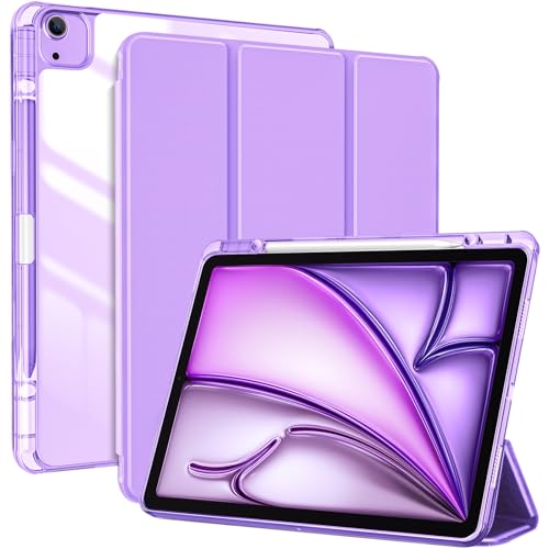 ProCase Hülle für iPad Air 13 Zoll (M3/M2 2025/2024) mit Stifthalter iPad Pro 12.9 Zoll (6/5/4/3Gen) Case, 13" iPad Air M3 2025/ M2 2024, Cover mit transparent Rückseitenschale Schutzhülle -Lila von ProCase