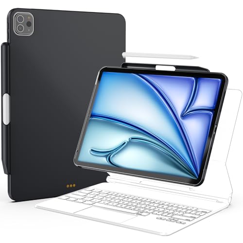 ProCase Hülle für iPad Air 5. Generation 2022/Air 4. Generation 2020 10.9 Zoll Magic Keyboard Schutzhülle Case [Tastatur Nicht enthalten] -Schwarz von ProCase