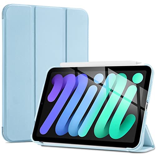 ProCase Hülle für iPad Mini 6 Gen 8.3 Zoll 2021, Dünn Leicht Ständer Schal Smart Schutzhülle Case Cover mit Transluzent Frosted Rück -Himmelblau von ProCase