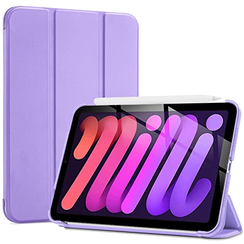ProCase Hülle für iPad Mini 6 Gen 8.3 Zoll 2021, Dünn Leicht Ständer Schal Smart Schutzhülle Case Cover mit Transluzent Frosted Rück -Lila von ProCase
