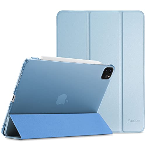ProCase Hülle für iPad Pro 11 Zoll 2022/2021/2020 (4/3/2 Generation), Dreifach Falt Klapp Schutzhülle, Ultra Dünn Leicht Ständer Schale Smart Case Cover -Himmelblau von ProCase