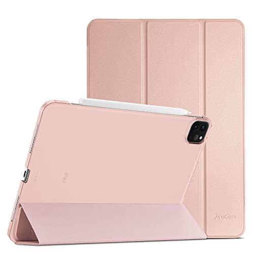 ProCase Hülle für iPad Pro 11 Zoll 2022/2021/2020 (4/3/2 Generation), Dreifach Falt Klapp Schutzhülle, Ultra Dünn Leicht Ständer Schale Smart Case Cover -Rosegold von ProCase