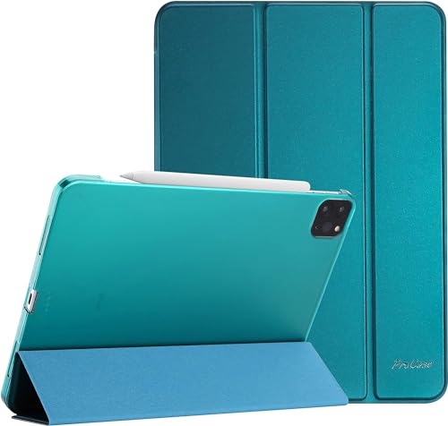 ProCase Hülle für iPad Pro 12.9 Zoll 2022/2021/2020 (6/5/4 Generation), Dreifach Falt Klapp Schutzhülle, Ultra Dünn Leicht Ständer Schale Smart Case Cover -Emerald von ProCase