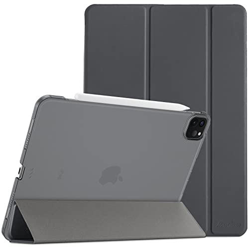 ProCase Hülle für iPad Pro 12.9 Zoll 2022/2021/2020/2018 (6/5/4/3 Gen), Dreifach Schutzhülle, Ultra Dünn Leicht Smart Case Cover für iPad Pro 12,9 -Grau von ProCase