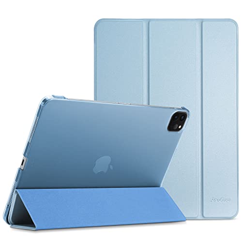 ProCase Hülle für iPad Pro 12.9 Zoll 2022/2021/2020 (6/5/4 Generation), Dreifach Falt Klapp Schutzhülle, Ultra Dünn Leicht Ständer Schale Smart Case Cover -Himmelblau von ProCase
