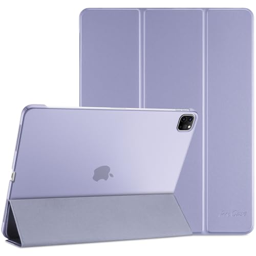 ProCase Hülle für iPad Pro 12.9 Zoll 2022/2021/2020/2018 (6/5/4/3 Gen), Dreifach Schutzhülle, Ultra Dünn Leicht Smart Case Cover für iPad Pro 12,9 -Lila von ProCase