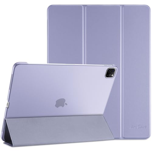 ProCase Hülle für iPad Pro 12.9 Zoll 2022/2021/2020 (6/5/4 Generation), Dreifach Falt Klapp Schutzhülle, Ultra Dünn Leicht Ständer Schale Smart Case Cover -Lila von ProCase