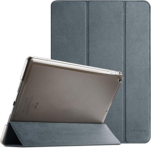 ProCase Hülle mit Wildleder Berührung für iPad 10.2 Zoll 2021 9th /2020 8th /2019 7th Gen, Dreifach Faltbar Klapp Schutzhülle Case,Ultra Dünn Leicht Ständer Smart Cover -Grau von ProCase