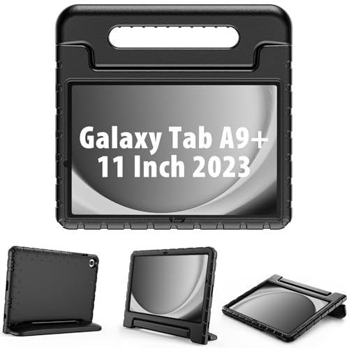 ProCase Kinder Hülle für Samsung Galaxy Tab A9+ / A9 Plus 11 Zoll 2023 (SM-X210), Leicht Kids Case mit Kickstand, Stoßfest Robust Kind Schutzhülle Umwandelbar Handgriff Handle Standfunktion -Schwarz von ProCase