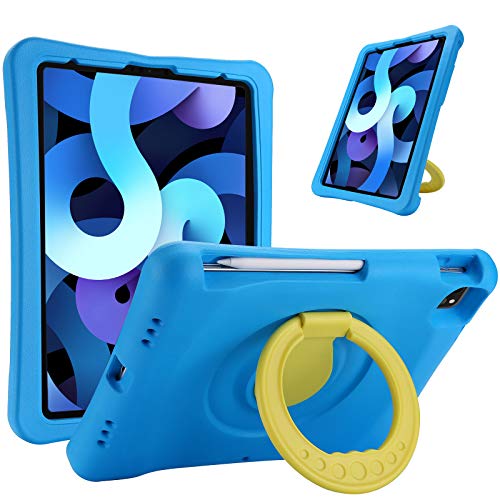 ProCase Kinder Hülle für iPad Air 5 Gen 2022/4 Generation 2020 10.9 Zoll, Ultra Leicht Stoßfest Robust Kind Schutzhülle Umwandelbar Handgriff Handle Standfunktion –Blau von ProCase