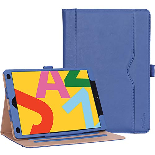 ProCase Klapp Hülle für iPad 10.2 Zoll 2021 9th /2020 8th /2019 7th Gen, Vintage PU-Leder Ständer Schutzhülle Folio Case Cover -Navy von ProCase