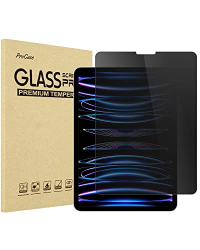 ProCase Privacy Schutzglas für iPad Pro 11 Zoll 2022 2021 2020 2018 Anti-Spy Screen Protector 9H Gehärtetes Glas Sichtschutz Folie Blickschutzfolie für iPad Pro 11" 4th 3rd 2nd 1st Generation von ProCase