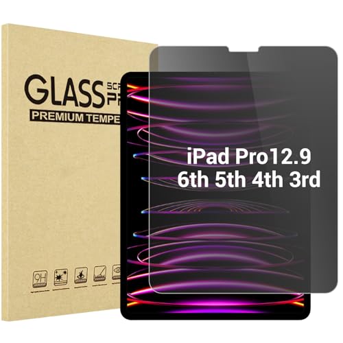 ProCase Privacy Schutzglas für iPad Pro 12,9 Zoll 2022 2021 2020 2018 Anti-Spy Screen Protector, Gehärtetes Glas Sichtschutzfolie Blickschutzfolie für iPad Pro 12.9" 6th 5th 4th 3rd Generation von ProCase